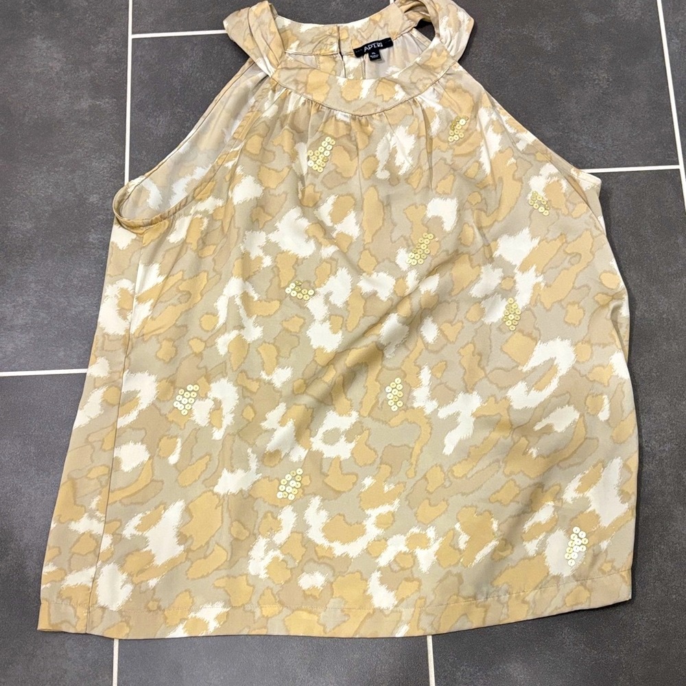 Apt. 9 Tan and Cream Blouse